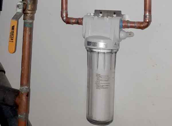 Whole house water filtration system installation by L.F. Fenimore Plumbing & HVAC in South Jersey home